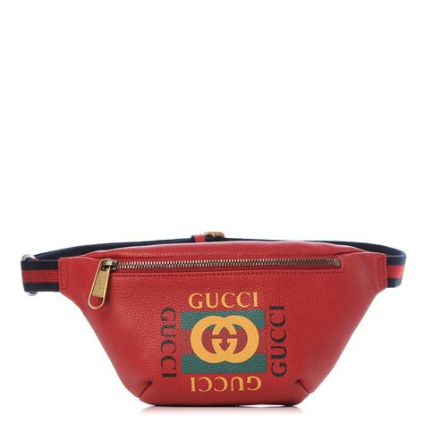 gucci small belt bag red|Gucci black leather belt bag.